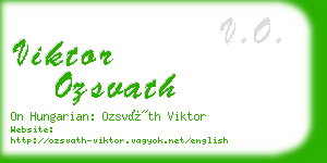 viktor ozsvath business card